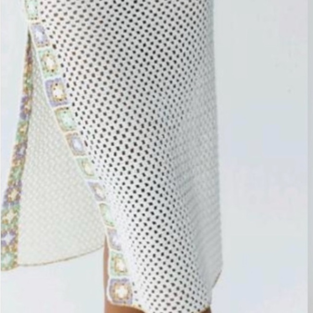 My Beachy Side White Crochet Skirt with Colorful Trim